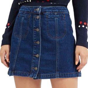 Topshop Moto Denim Skirt